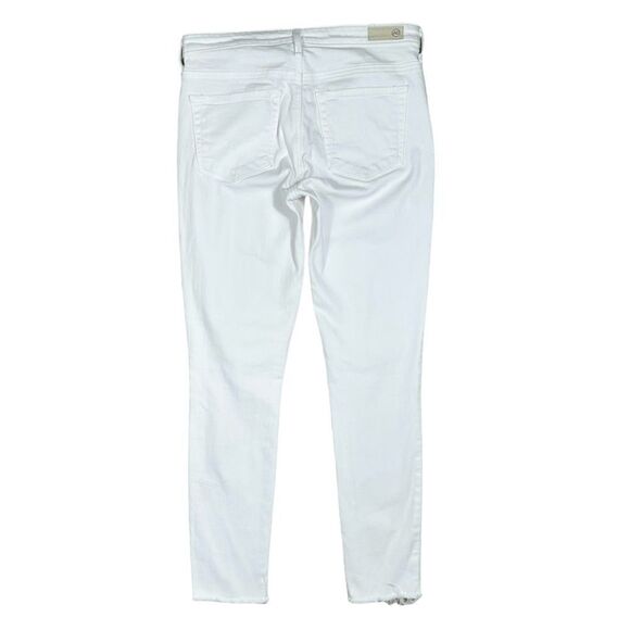 AG Adriano Goldschmied White Mid Rise Frayed Ankle Legging Jean - Picture 3 of 9